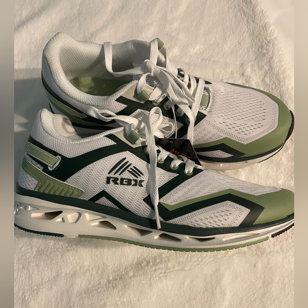 RBX Men's White and Green Athletic Shoes - Picture 12 of 16